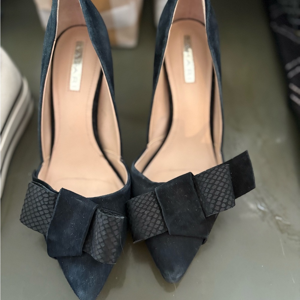 Zara Black Heels with Decorative Bow